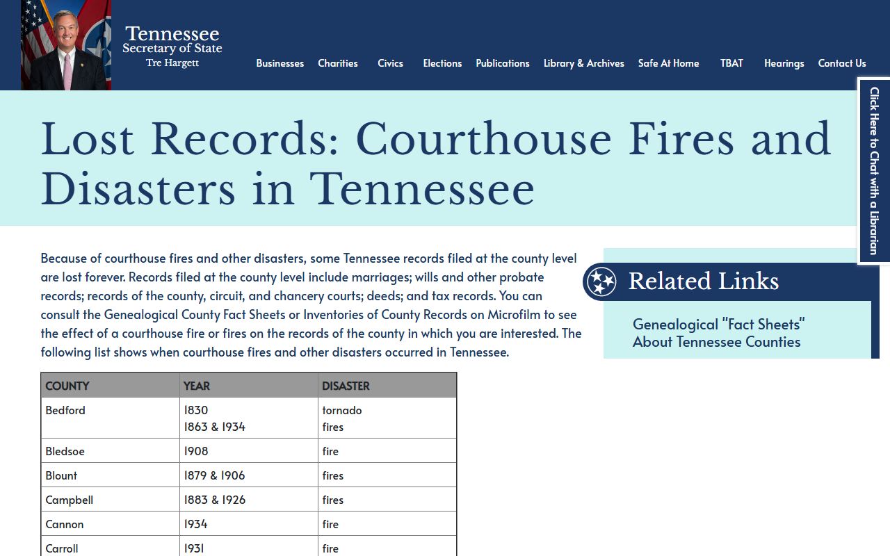 Grundy County court records TSLA lost records courthouse fires