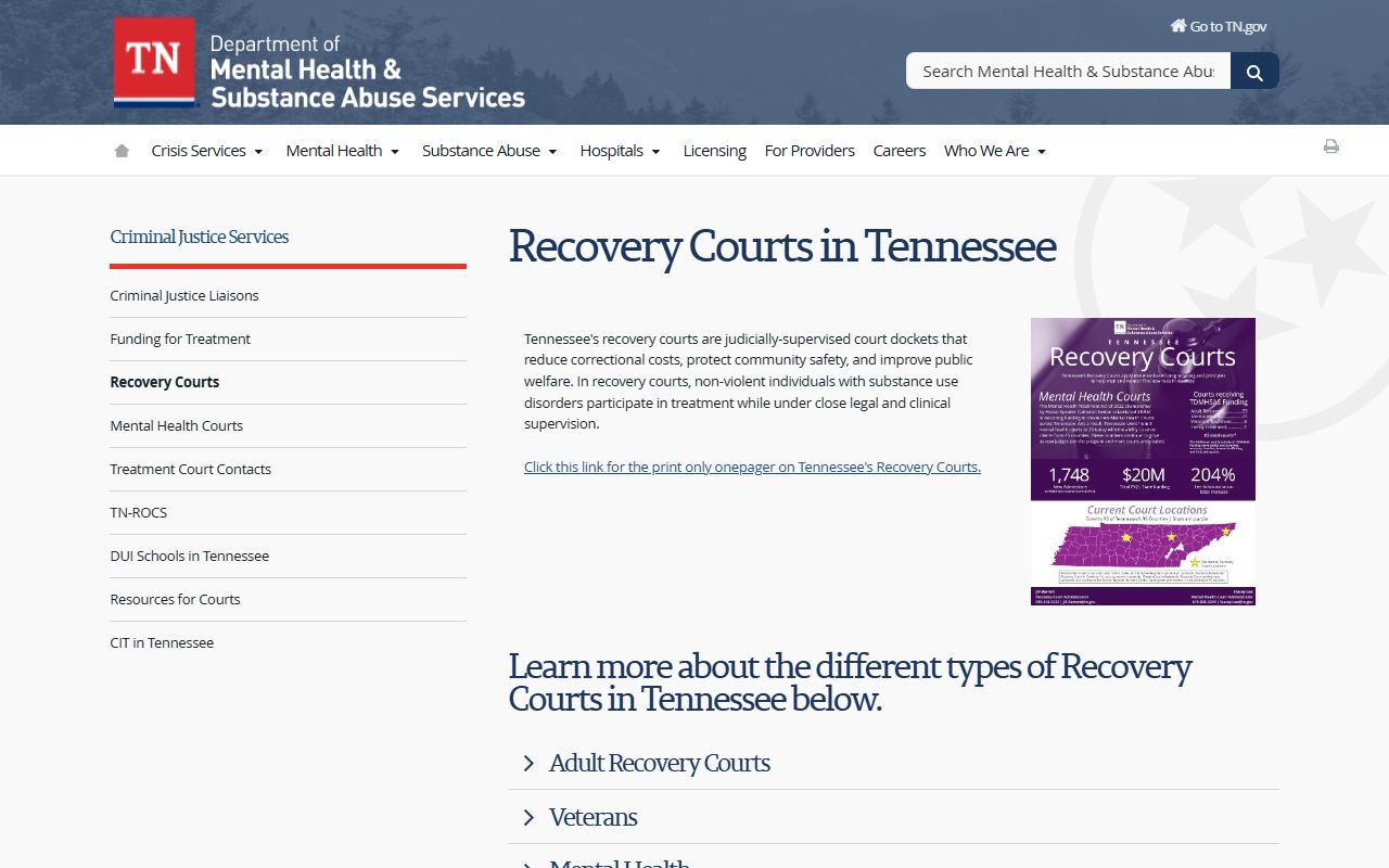 Grundy County criminal court records Tennessee recovery court program