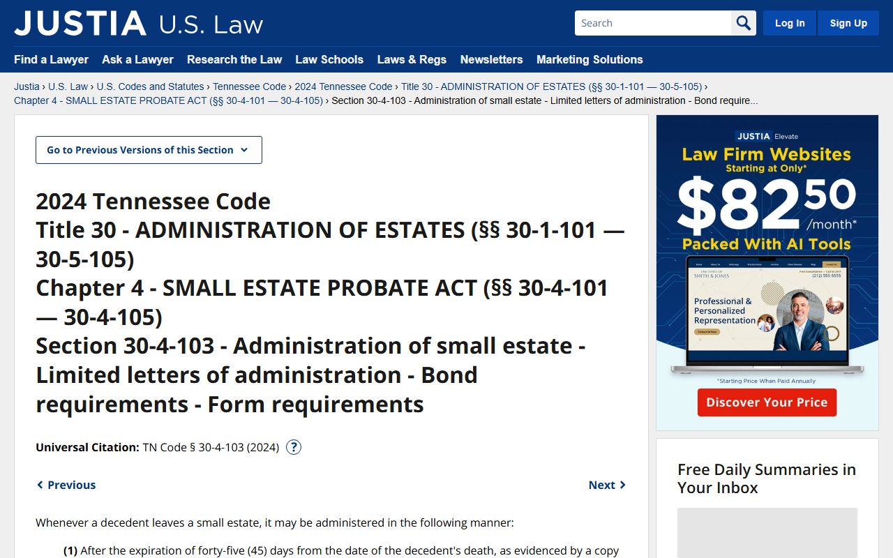 Grundy County probate records small estate threshold statute