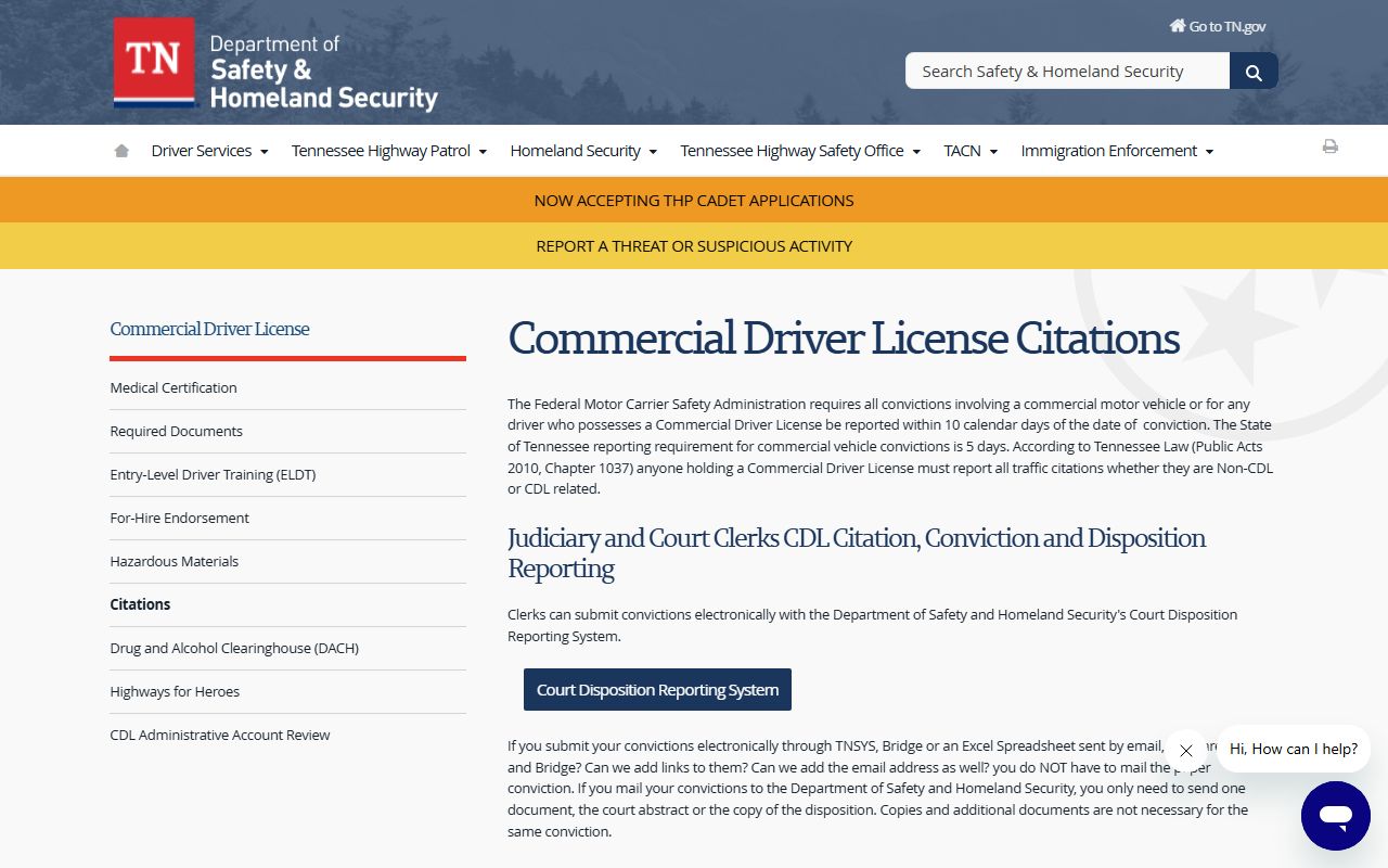 Grundy County traffic court records CDL citation reporting rules