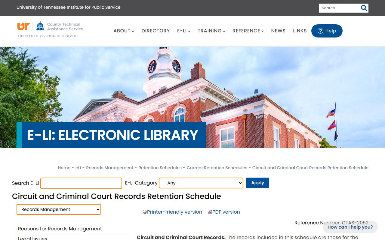 Grundy County warrant records CTAS retention schedule