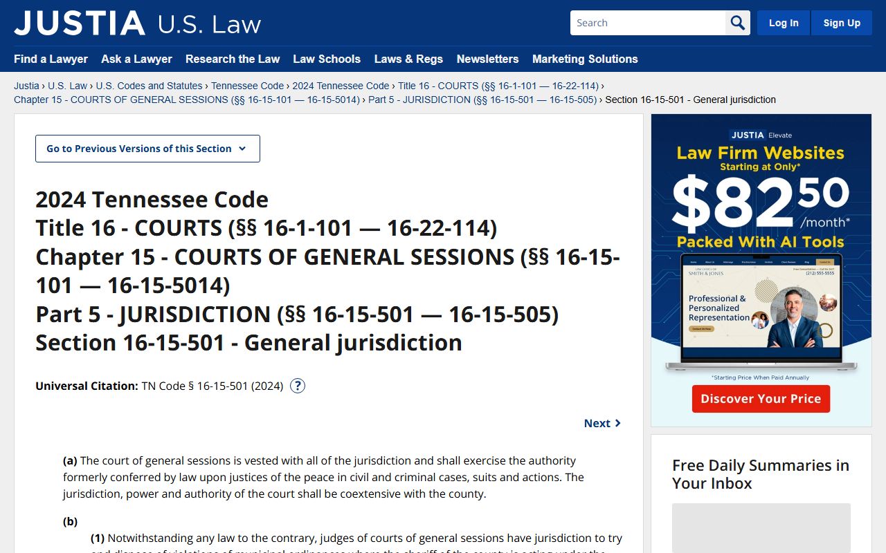 Grundy County warrant records General Sessions jurisdiction statute